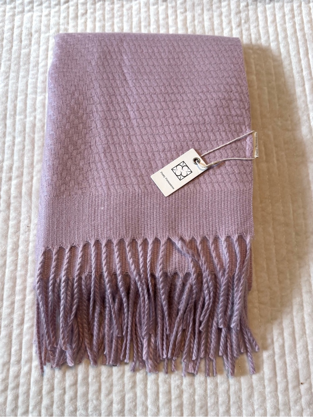 Pretty Persuasions Lavender Fringe Wrap Scarf